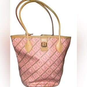 Dooney & Bourke Pink and Tan Logo Tote